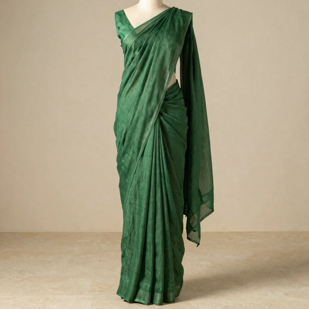 Moss Linen Blend Saree