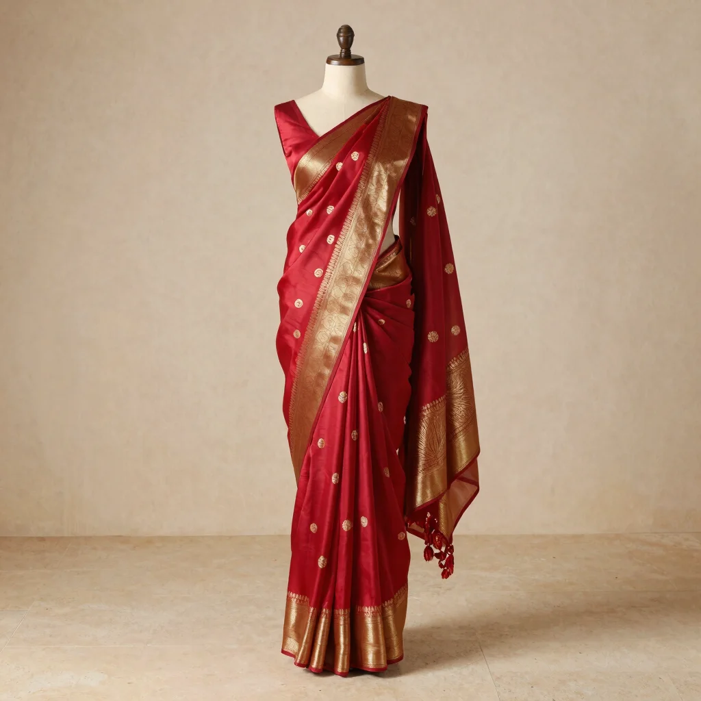 Ruby Banarasi Silk Saree