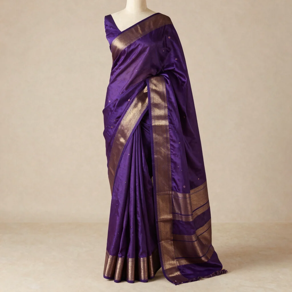 Violet Kanjivaram Silk Saree